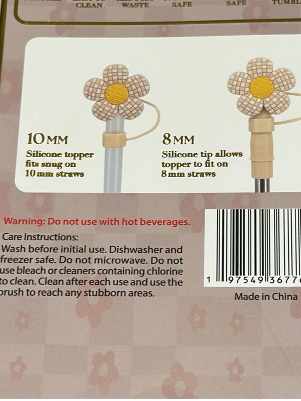 Wellness Reusable Flower Top Straws - Blue & Cream (13pc)